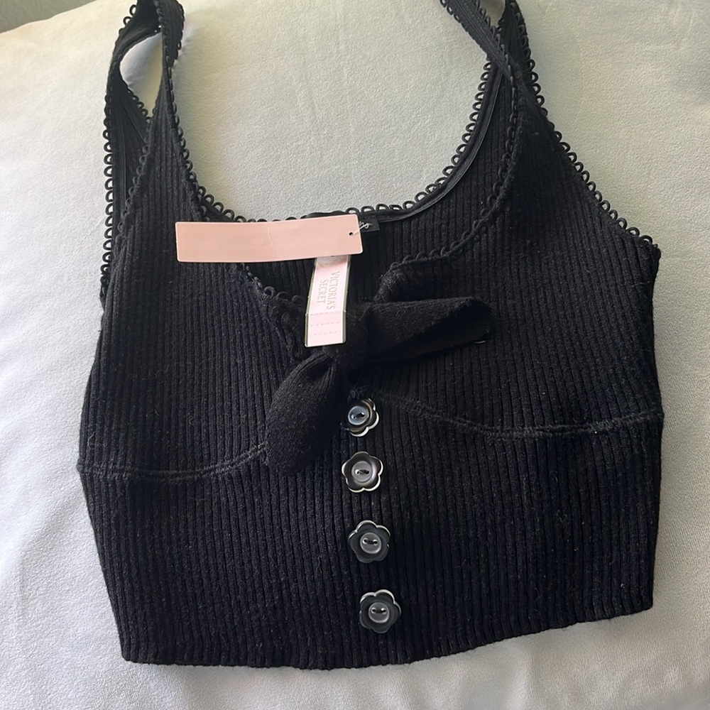 For Love and Lemons Black Pointelle Tank - Picture 5 of 5